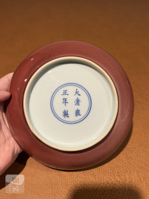清雍正 霁红釉盘 - 图7